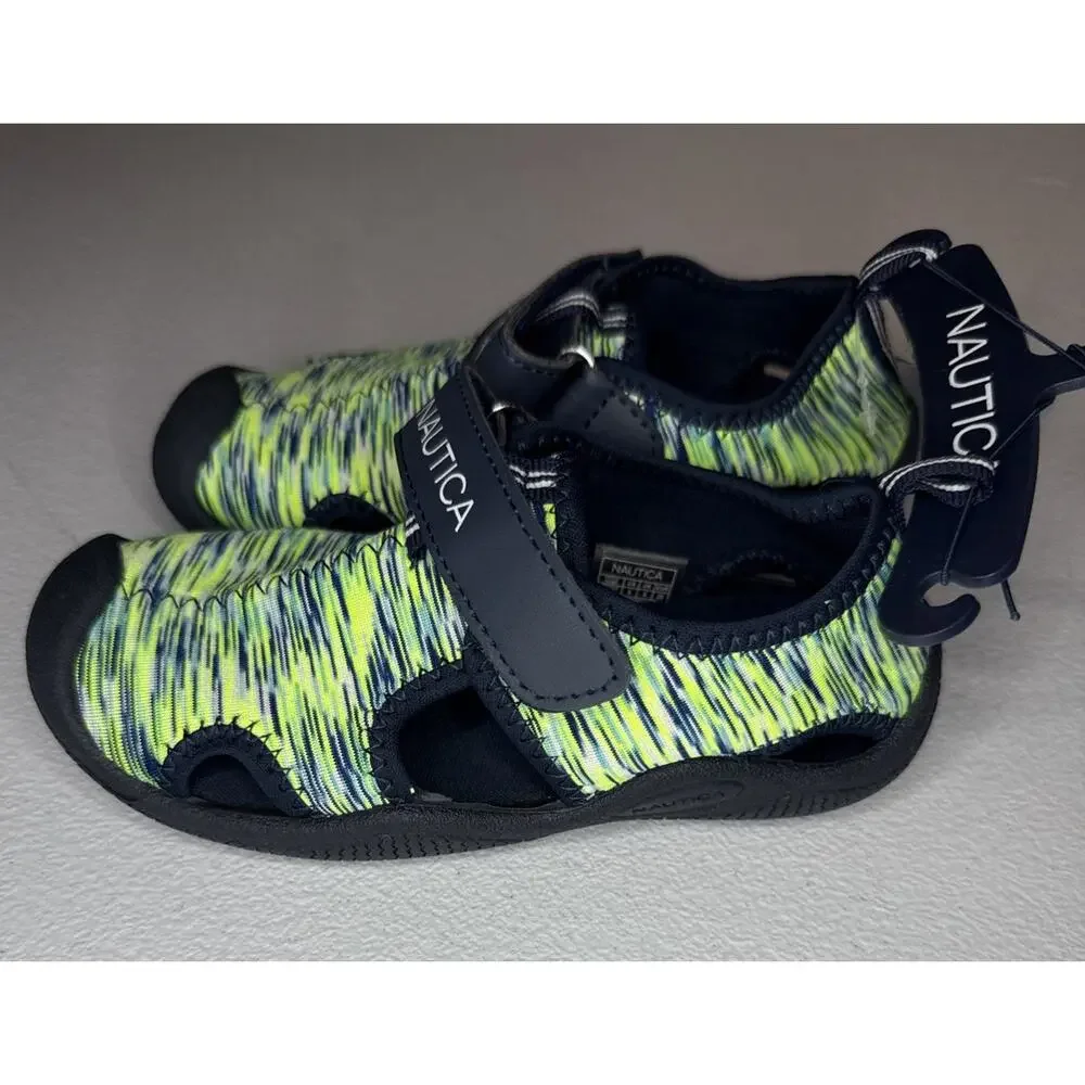 Toddler’s Nautica Kettle Gulf Water Shoes Navy Lime Heather Size 9
